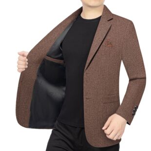 上衣中年男式 2026春季 外套西装 高档男士 休闲商务西服单西服潮 新款