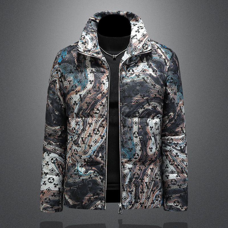 欧洲站2025秋冬装90%绒立领羽绒服男 钱塘6006-5563-P310 镂空图