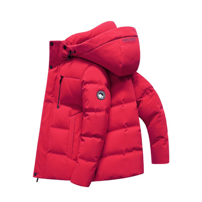 男士羽绒服冬装新品中青年轻商务连帽加厚保暖外套宽松休闲