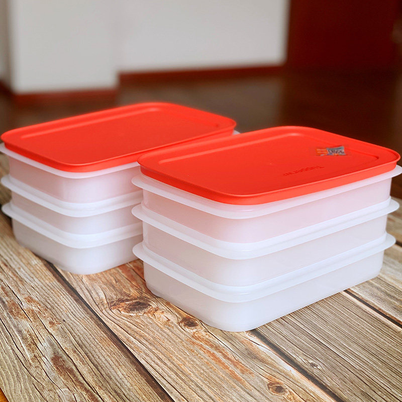 特百惠层叠冷冻保鲜盒冰箱上下叠放密封塑料饺子盒手擀面三层六层