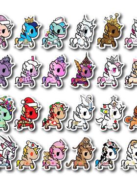 淘奇多奇tokidoki防水贴纸磨砂贴画电脑贴可爱贴纸箱贴冰箱贴无痕