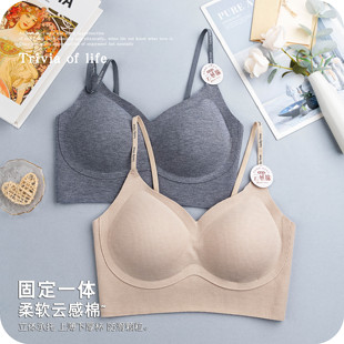手掌杯美背秋冬薄款 小胸聚拢收副乳大胸防下垂字母肩带内衣文胸罩