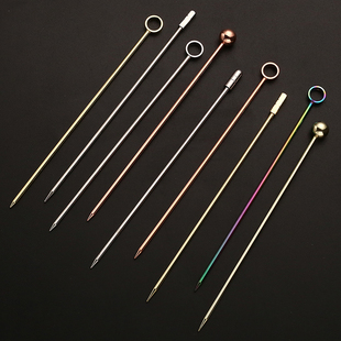 日式马天尼针ins鸡尾酒针不锈钢橄榄针橄榄签 水果叉鸡尾酒签钢针