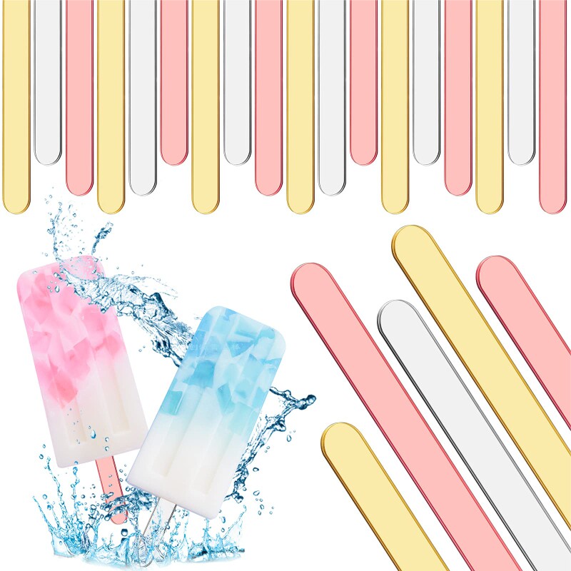 亚克力透明食品级雪糕棒可重复使用的冰淇淋棒DIY手工艺品糖果棒