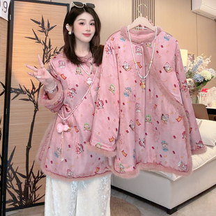 高级感时尚 新中式 唐装 冬季 宽松斜襟上衣783 女装 财神到