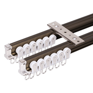 诗卡兰窗帘轨道架侧装单滑道圆形转弯槽双可弯曲顶装拐弯条软滑道