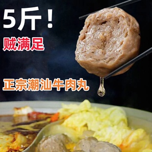 潮汕牛肉丸正宗手打牛筋丸潮州汕头特产手工丸子烧烤火锅食材商用