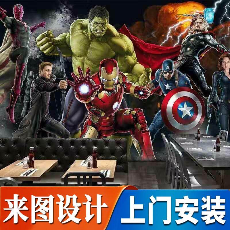 3D漫威英雄动漫墙纸影吧网咖绿巨人壁画复仇者联盟健身房运动壁纸
