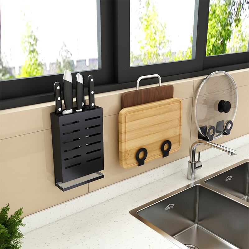 不锈钢厨房置物架免打孔刀架壁挂式放砧板厨具用品菜刀座收纳架子|msdalam kategori dapur/memasak Appliances, Alat dapur/Penyimpanan dapur, rak simpanan dapur/Rak dapur, Turret - dari Buy2taobao.com untuk memberikan perkhidmatan ejen Taobao profesional membeli