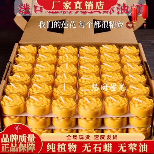 莲花酥油灯供佛蜡烛4小时100粒