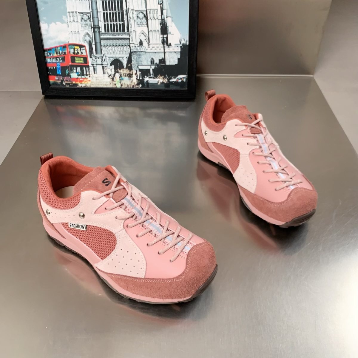 真皮拼色德训鞋女2026春季新款时尚舒适百搭系带厚底休闲运动鞋潮,女鞋,德训鞋,淘宝优惠券,粉丝福利购,淘宝优惠卷