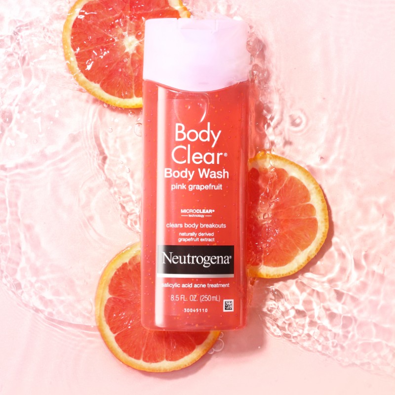 neutrogena露得清水杨酸葡萄柚沐浴露 后背部痘肌果酸柔砂沐浴乳