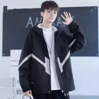 耐克顿冲锋衣外套男士春秋季休闲夹克青少年帅气初中高中学生风衣