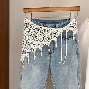 镂空三角巾女春夏2026新款 屁帘叠穿搭配裙帘百搭复古韩遮屁股时尚