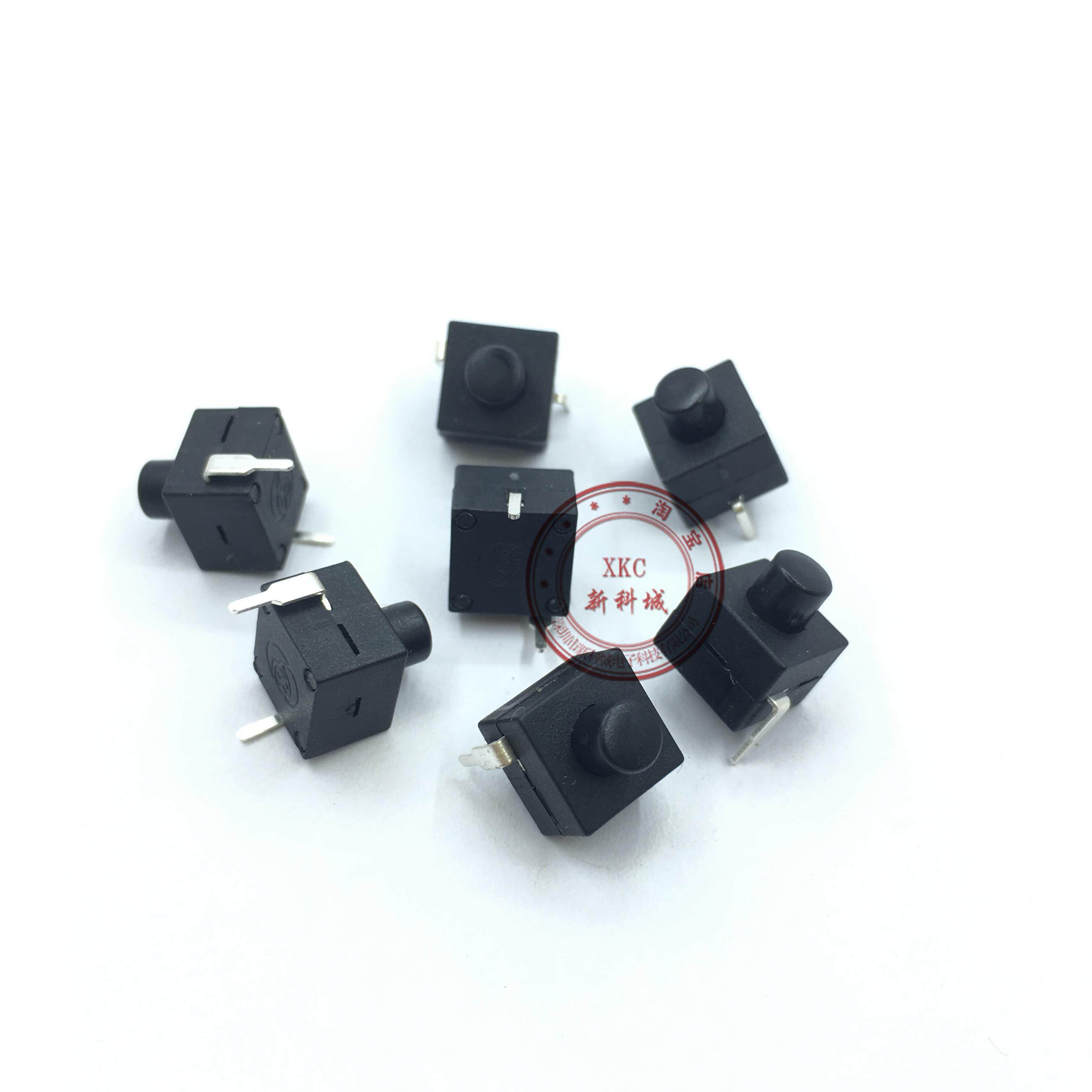 超小自锁开关直插2脚 一开一关 宽8.3 长8.3 高10MM 按钮LED 1A