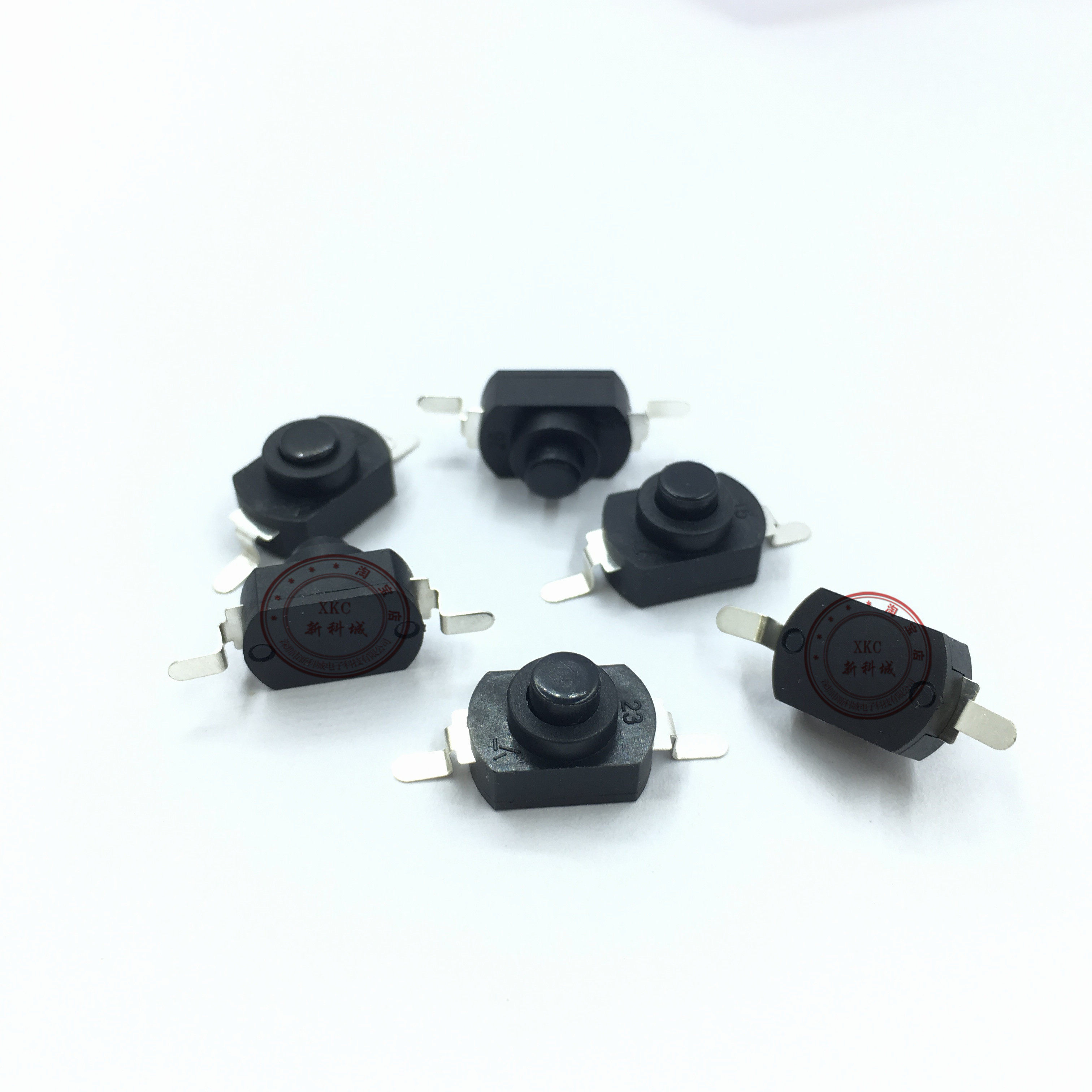 超小型自锁开关小按钮2脚黑色 diy小开关按键贴片 耐高温 1a30v