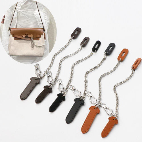 适用于爱马仕mini herbag31包包配件斜挎替换包带皮插销链条真皮