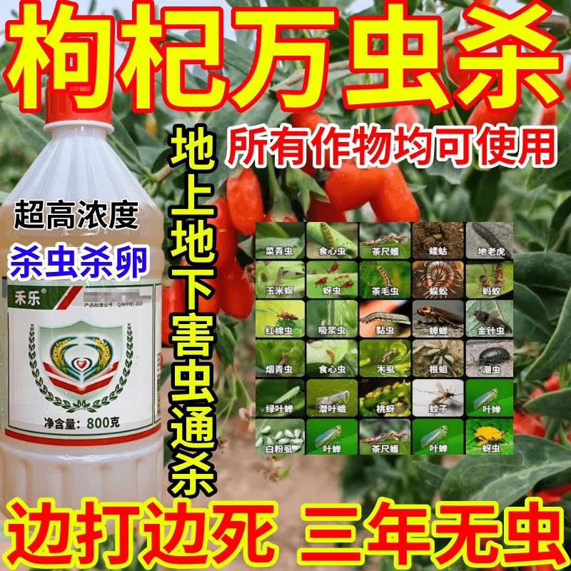 枸杞万虫杀虫地蛆虫黏虫果树蔬菜花卉胃毒内吸杀虫杀卵农药杀虫剂