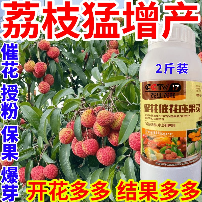荔枝猛增产果肥壮花壮果座果精防落素果树瓜果蔬菜授粉膨大叶面肥