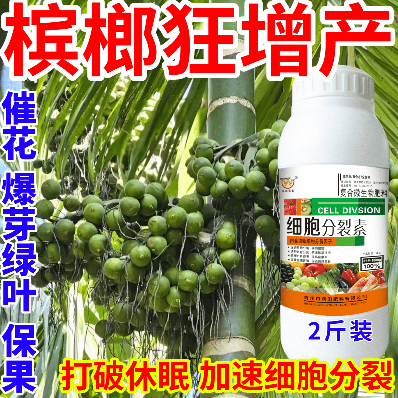 槟榔狂增产果树叶面肥爆芽素促花芽分化增产增收催芽剂细胞分裂素