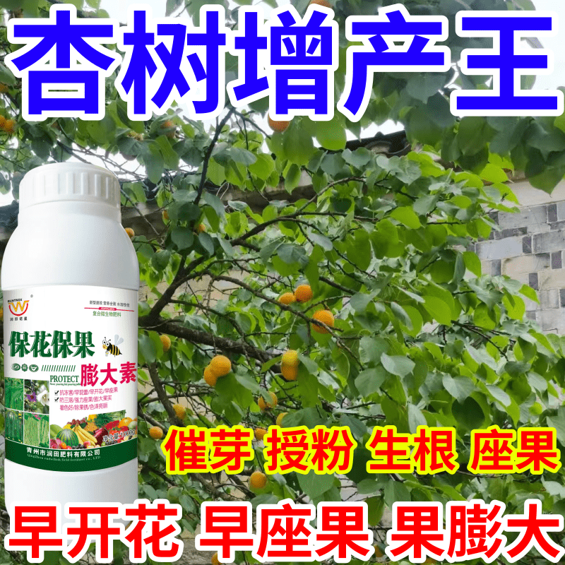 杏树增产王早开花防裂果除果锈膨大素生根增产增收果树蔬菜叶面肥