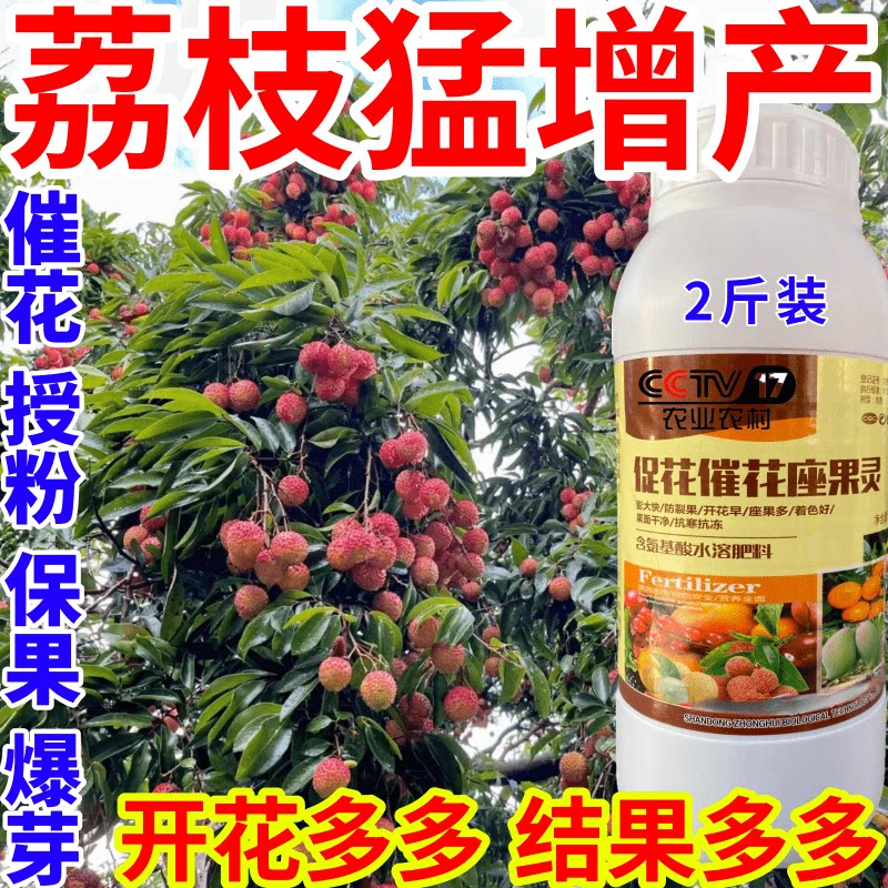 荔枝猛增产果肥壮花壮果座果精防落素果树瓜果蔬菜授粉膨大叶面肥