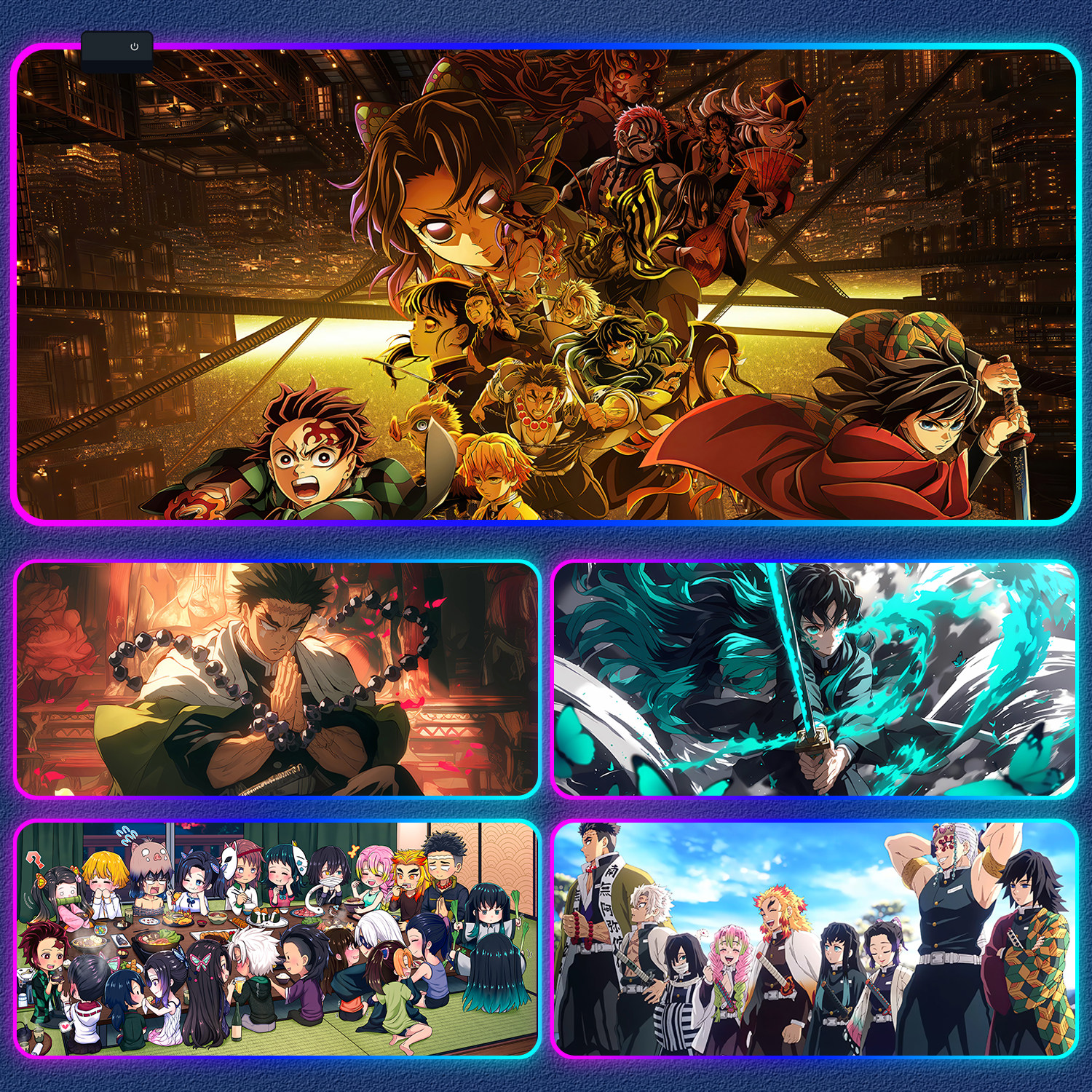 鬼灭之刃RGB发光鼠标垫游戏电竞动漫二次元超大无限城蝴蝶忍桌垫,电脑硬件/显示器/电脑周边,鼠标垫/贴/腕垫,淘宝优惠券,粉丝福利购,淘宝优惠卷