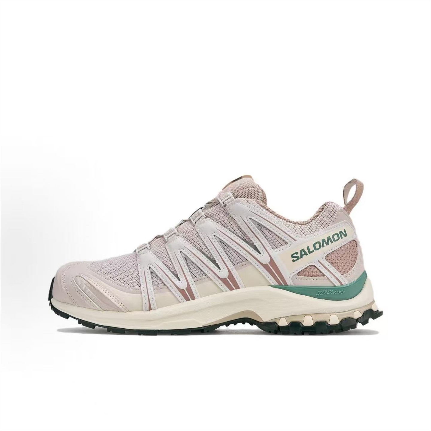 SALOMON萨洛蒙 XA PRO 3D 户外 低帮 越野跑步鞋 白粉色L45449400