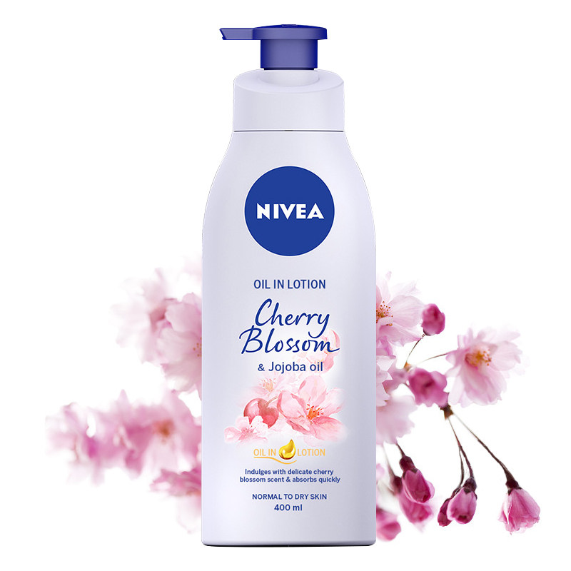 西班牙进口妮维雅精油润肤露润肤霜身体乳樱花香氛 400ml