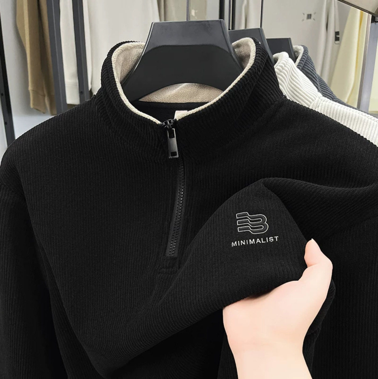 2025新款半拉链立领春秋季卫衣男袖秋季打底保暖恤内搭上衣外套,男装,卫衣,淘宝优惠券,粉丝福利购,淘宝优惠卷