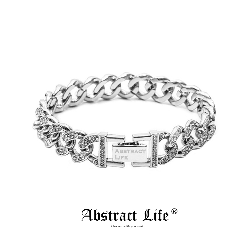 【官方正品】abstractlife天作之合双排镶钻回到未来情侣古巴手链