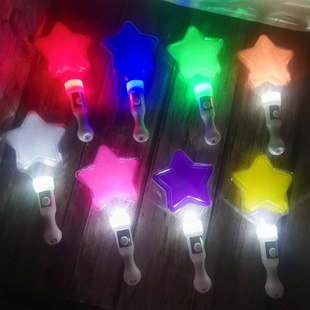 演唱会荧光棒定制 儿童五角星棒气氛舞蹈道具手持闪光彩色棒 LOGO