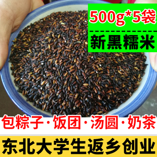 东北黑糯米农家自产杂粮血糯米香饭团专用米5斤新鲜散装 甜紫糯米