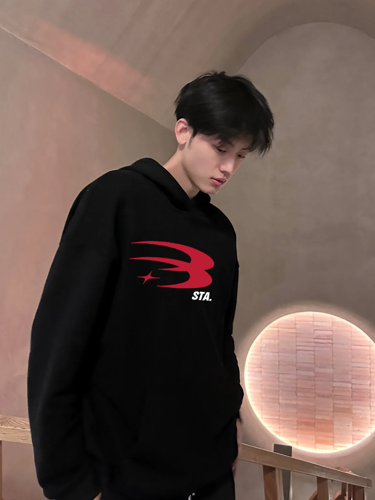 STA国潮卫衣男女情侣宽松上衣