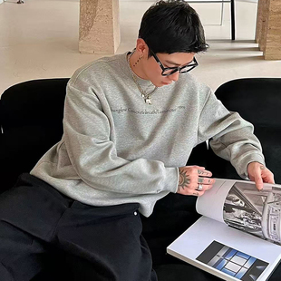 STA国潮美式重磅400g英文短句圆领卫衣男女春秋新款宽松情侣上衣