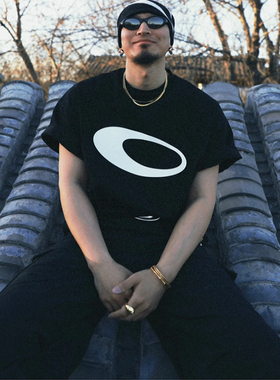 STA国潮美式重磅环形印花短袖T恤男女夏季宽松高街纯棉情侣上衣潮