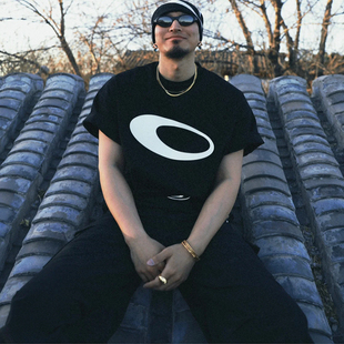 宽松高街纯棉情侣上衣潮 T恤男女夏季 STA国潮美式 重磅环形印花短袖