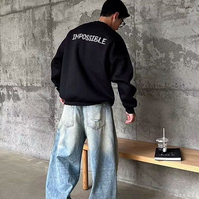 STA500g重磅字母圆领卫衣男女