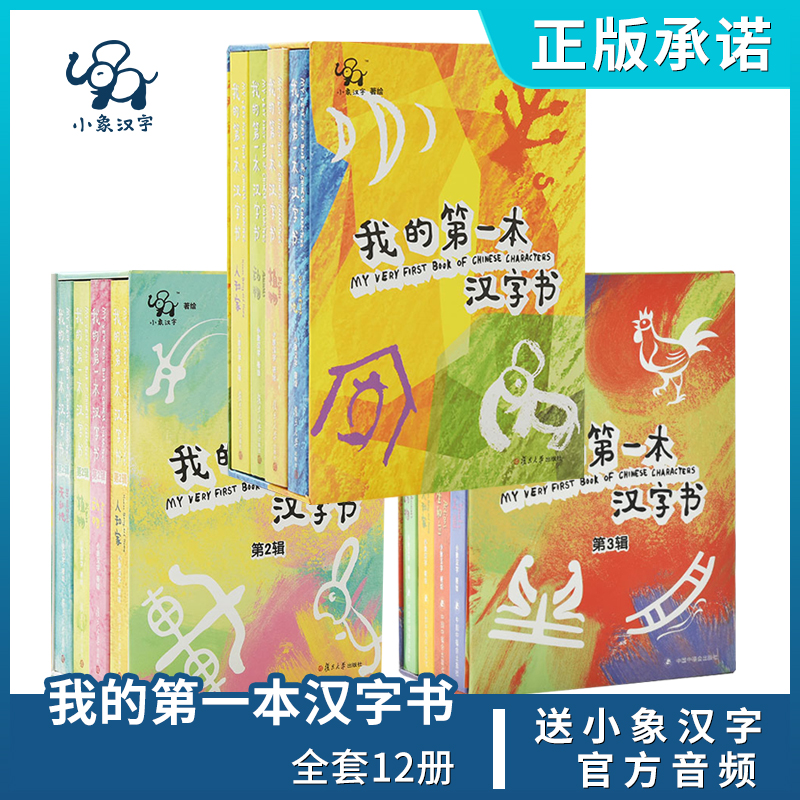 小象汉字 我的第一本汉字书 全12册 幼儿识字书儿童学前看图识字幼儿园宝宝学汉字认字书启蒙早教卡片洞洞书益智婴儿象形字3-6