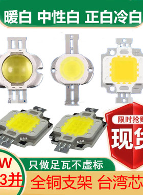 大功率led集成光源10瓦20W暖白光30w超高亮投光灯照明灯集成灯芯