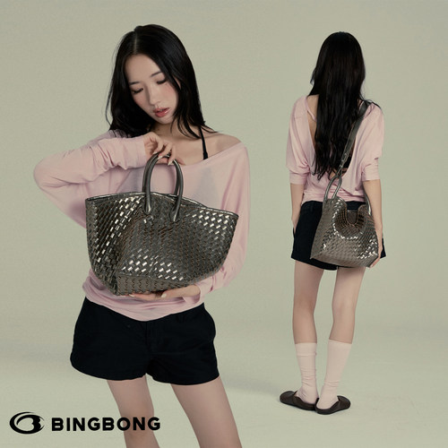 BINGBONG|素手编织重金银手提包