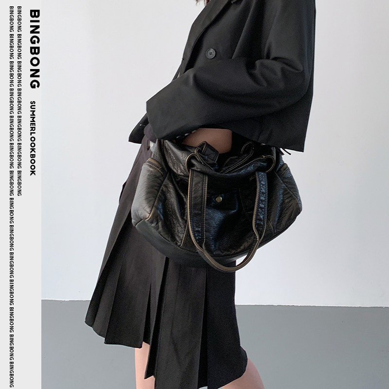 BINGBONG|复古美式大包斜挎包中古复古托特包小众通勤大容量包包,箱包皮具/热销女包/男包,托特包,淘宝优惠券,粉丝福利购,淘宝优惠卷