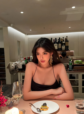 花满株 爆款轻奢风长款仿水晶流苏耳环复古波西风高级感耳坠耳夹