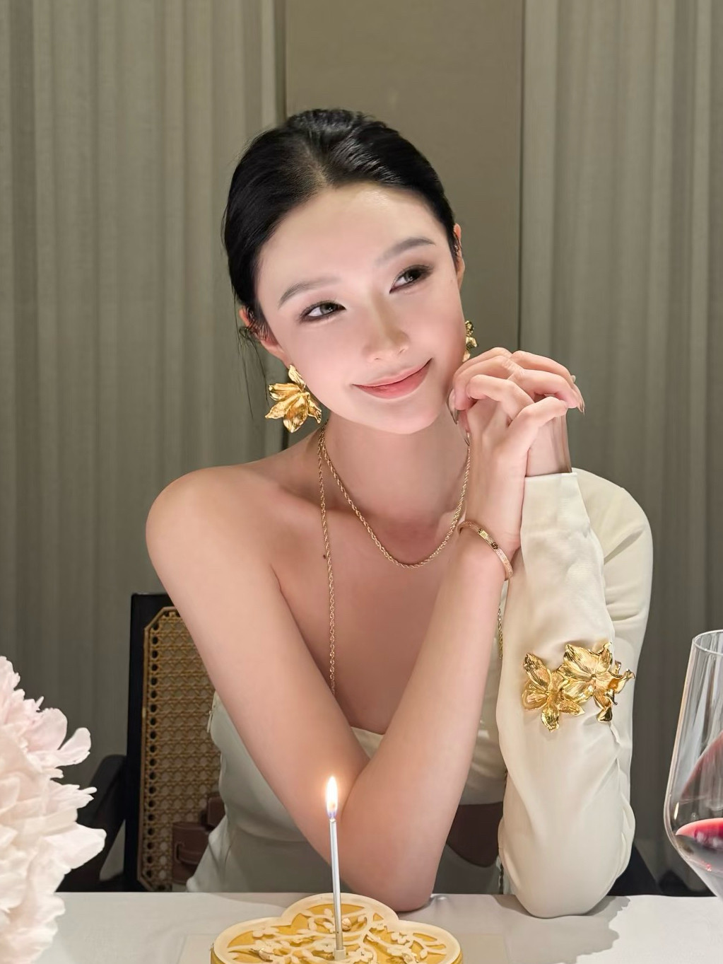 复古宫廷风不规则金色花朵纹理耳环女小众设计感高级气质耳钉耳夹