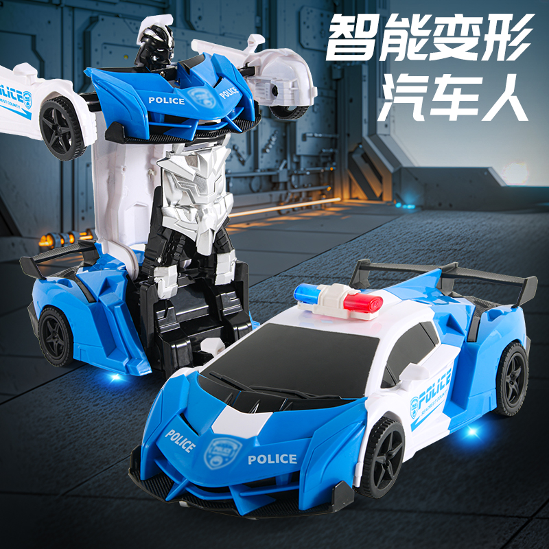 遥控变形汽车机器人金刚可充电动