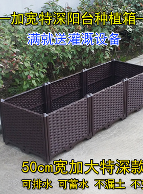 50宽阳台蔬菜种植箱 家庭菜园花盆 特大加深长方形阳台种菜箱