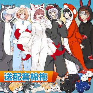 束时可爱搞怪二次元周边动漫物卡通连体睡衣男女学生秋冬法兰毛绒