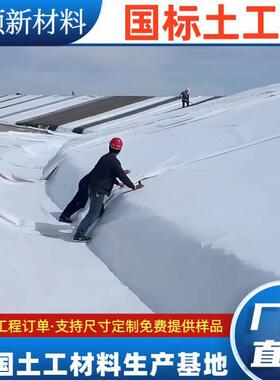 白色土工布速路隔离00g无纺加布透水PFZ公筋防护针刺土工布