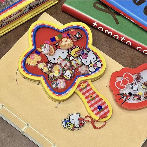 HelloKitty摇摇乐镜子亚克力随身便携梳妆镜复古风创意DIY手持镜
