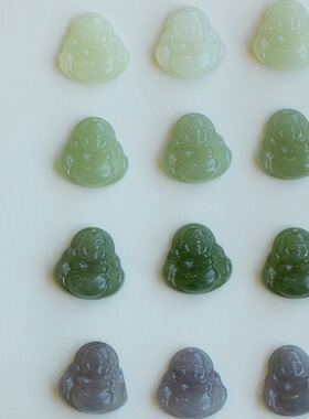 和田玉石弥勒佛佛公吊坠夏季14k包金项链女锁骨链高级感2023新款